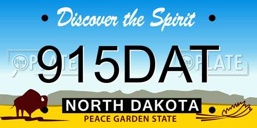 915DAT North Dakota License Plate