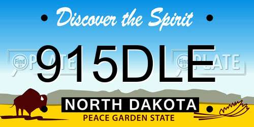 915DLE North Dakota License Plate
