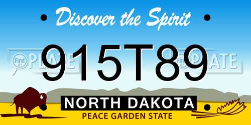 915T89 North Dakota License Plate