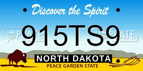 915TS9 North Dakota License Plate