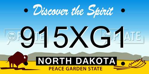 915XG1 North Dakota License Plate