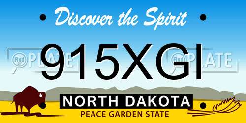 915XGI North Dakota License Plate