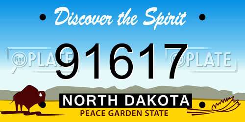 91617 North Dakota License Plate