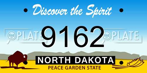 9162 North Dakota License Plate