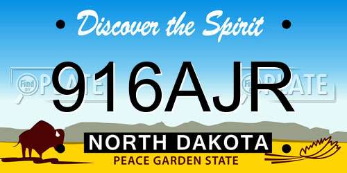 916AJR North Dakota License Plate
