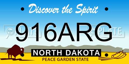 916ARG North Dakota License Plate