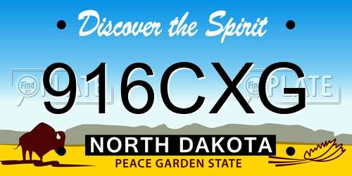916CXG North Dakota License Plate