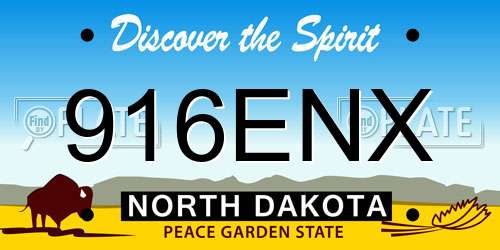 916ENX North Dakota License Plate