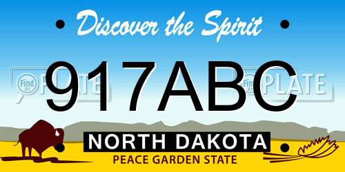 917ABC North Dakota License Plate