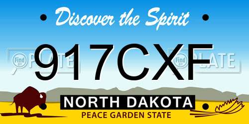 917CXF North Dakota License Plate