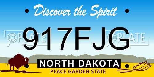 917FJG North Dakota License Plate