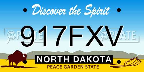 917FXV North Dakota License Plate