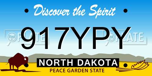 917YPY North Dakota License Plate