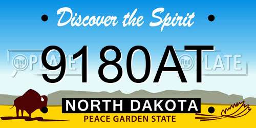 9180AT North Dakota License Plate