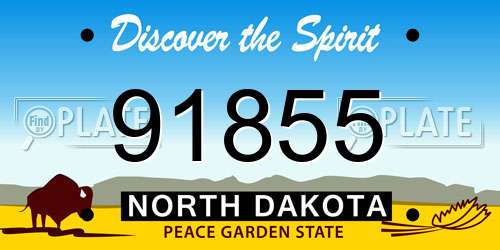 91855 North Dakota License Plate