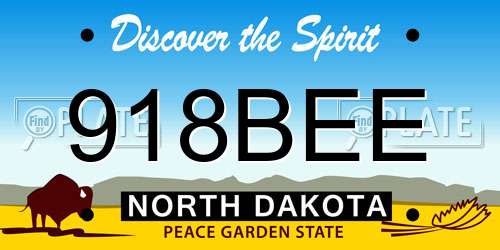 918BEE North Dakota License Plate