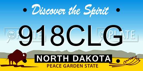 918CLG North Dakota License Plate