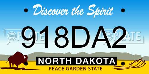 918DA2 North Dakota License Plate