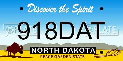 918DAT North Dakota License Plate