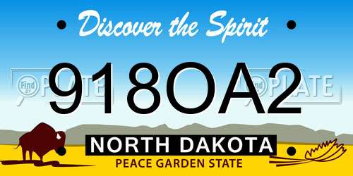 918OA2 North Dakota License Plate