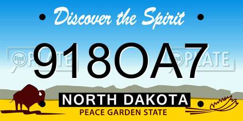 918OA7 North Dakota License Plate