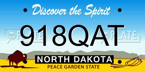 918QAT North Dakota License Plate