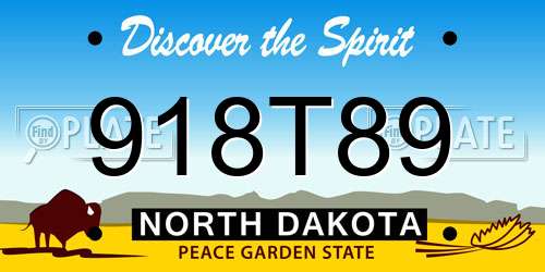 918T89 North Dakota License Plate
