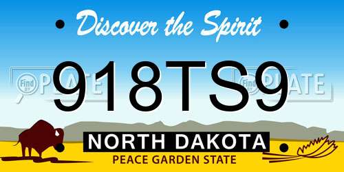 918TS9 North Dakota License Plate