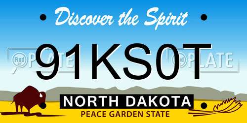 91KS0T North Dakota License Plate