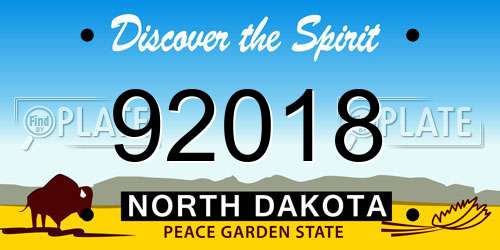 92018 North Dakota License Plate