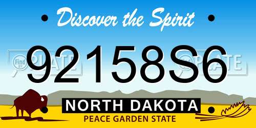 92158S6 North Dakota License Plate