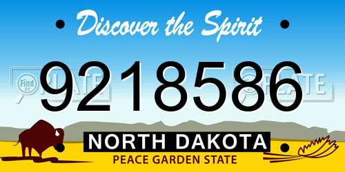 9218586 North Dakota License Plate
