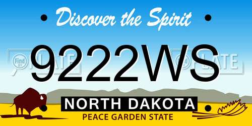 9222WS North Dakota License Plate