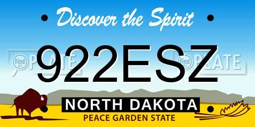 922ESZ North Dakota License Plate