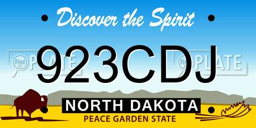 923CDJ North Dakota License Plate
