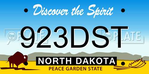 923DST North Dakota License Plate