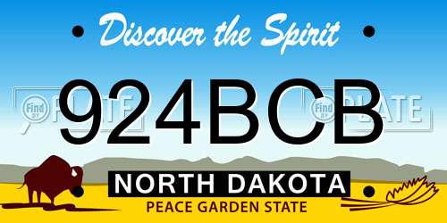 924BCB North Dakota License Plate