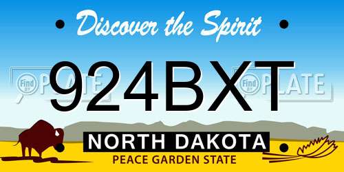 924BXT North Dakota License Plate
