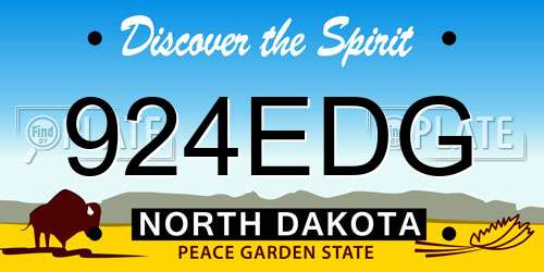 924EDG North Dakota License Plate