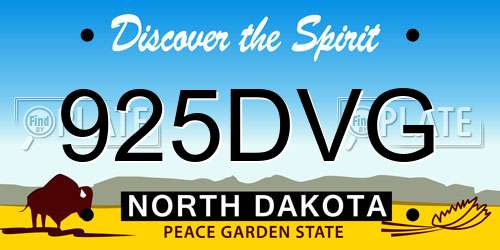 925DVG North Dakota License Plate