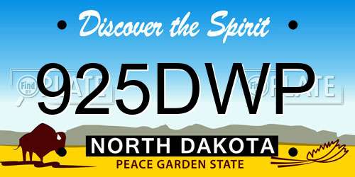 925DWP North Dakota License Plate