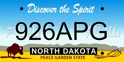 926APG North Dakota License Plate