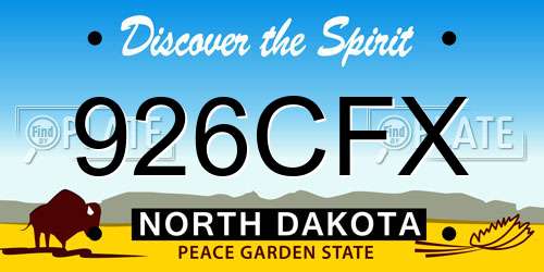 926CFX North Dakota License Plate