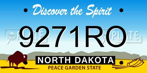 9271RO North Dakota License Plate
