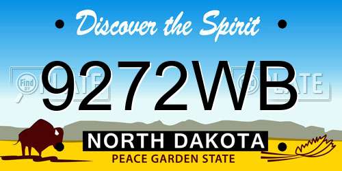 9272WB North Dakota License Plate