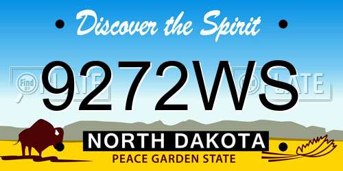 9272WS North Dakota License Plate