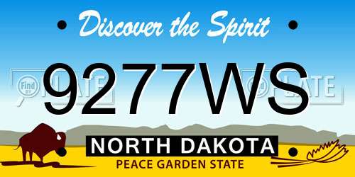 9277WS North Dakota License Plate