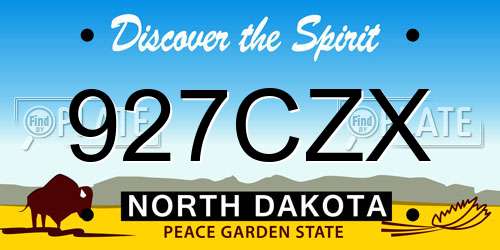 927CZX North Dakota License Plate