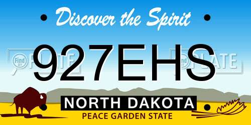 927EHS North Dakota License Plate