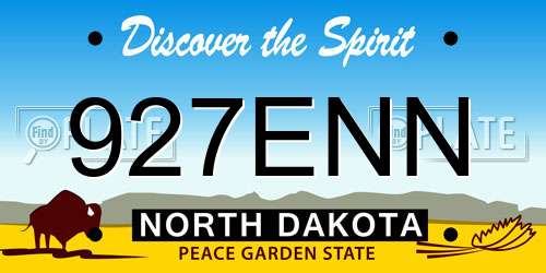 927ENN North Dakota License Plate